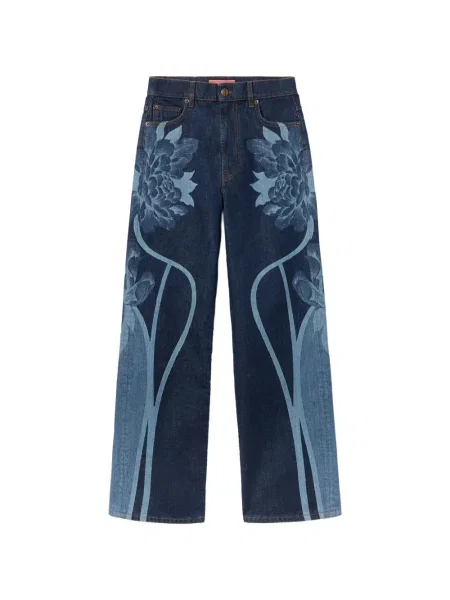 Blugi La Doublej cu model floral cu imagine albastru