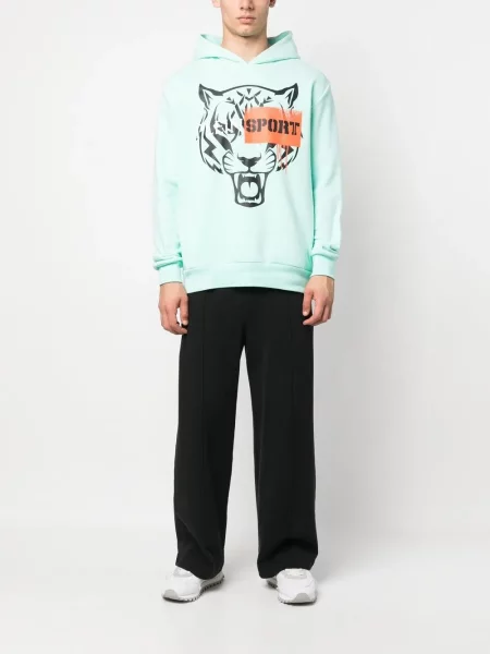 Hoodie Plein Sport με ρίγες τίγρη πράσινο