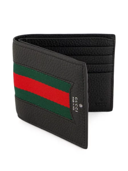 Portofel Gucci din piele cu dungi negru