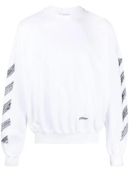 Hanorac Off-white cu imagine alb