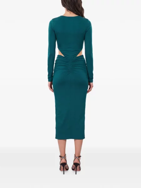 Rochie midi The Andamane cu volane albastru