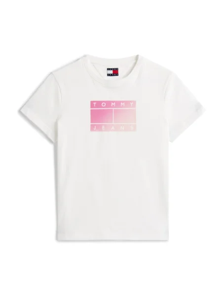 Tommy Jeans Tricou Gradient Flag alb