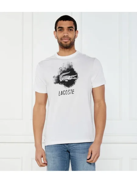 Lacoste Tricou Ultra Dry Graphic alb