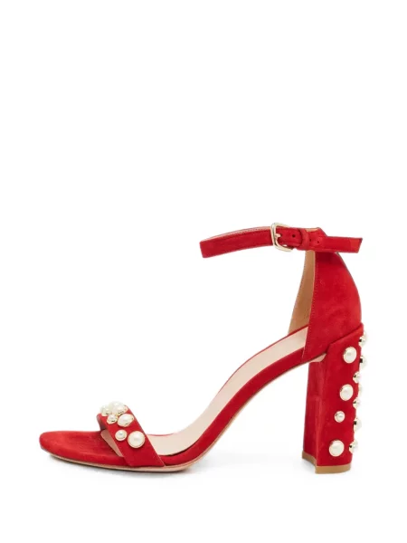 Sandale Stuart Weitzman cu perle roșu