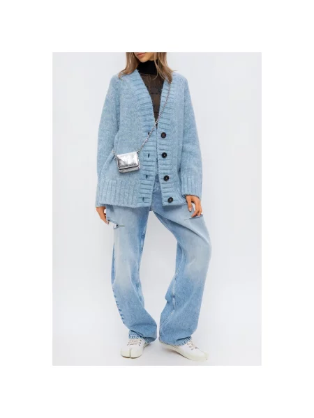 Jeansy Maison Margiela z wysoką talią niebieskie