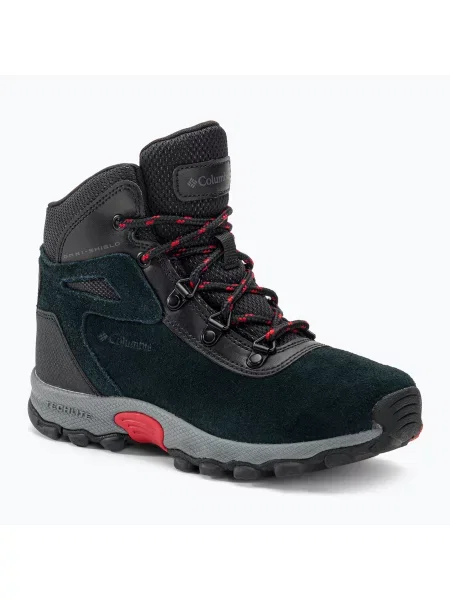 Детски туристически обувки Columbia Newton Ridge Amped black/mountain red черно