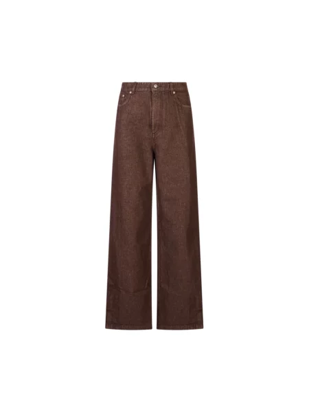 Szerokie jeansy Sportmax brązowe