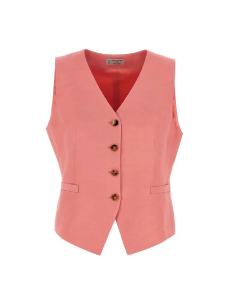 Lniana kamizelka Alberto Biani różowa