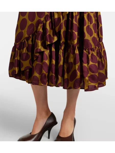 Rochie Dries Van Noten din satin cu buline plic bordo