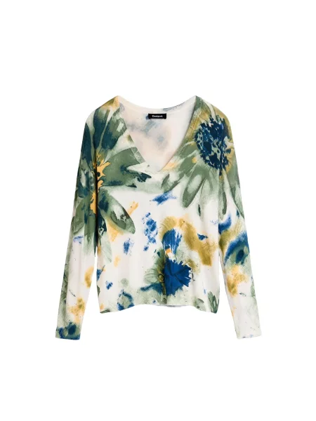 Pulover Desigual alb