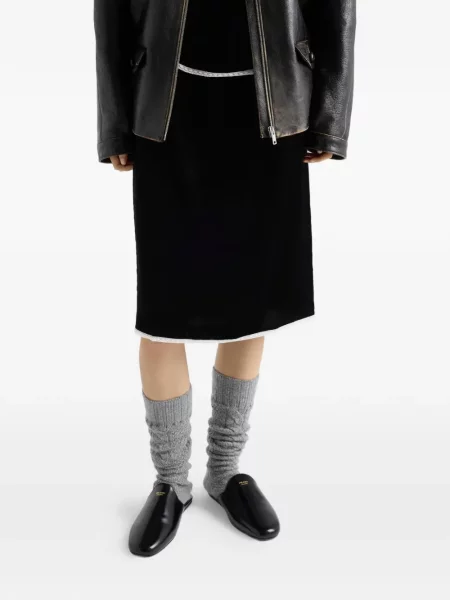 Fustă tip creion Prada de catifea negru