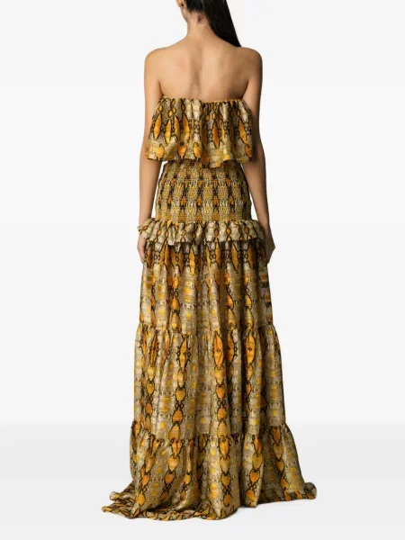 Rochie maxi Miau By Clara Rotescu cu volane galben