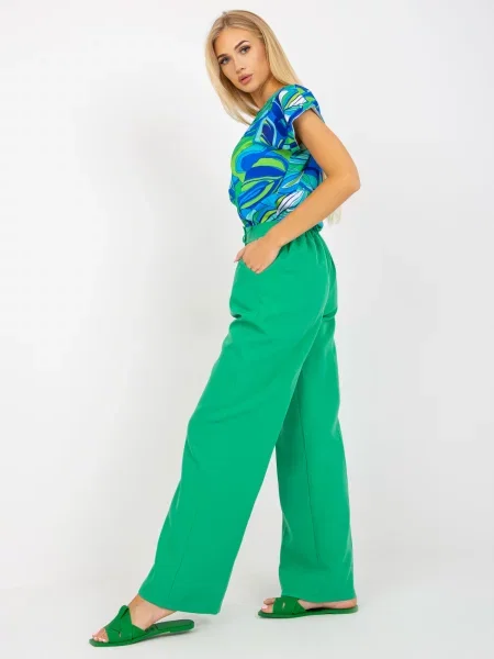 Pantaloni Fashionhunters de costum verde