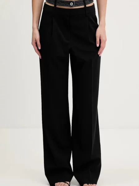 Pantaloni Karl Lagerfeld Jeans cu talie înaltă negru