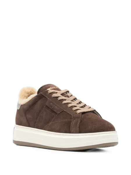 Sneakerși Woolrich din piele de căprioară maro