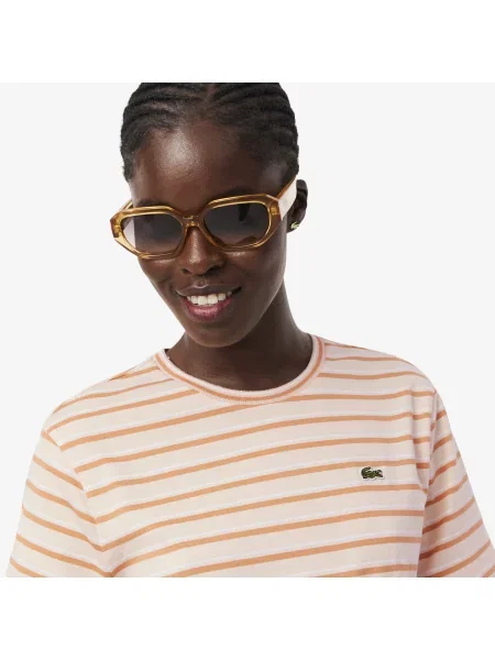 Lacoste Sukienka T-Shirt W Paski różowa