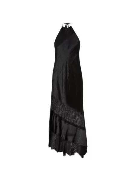 Rochie midi Pinko din dantelă cu gât halter negru