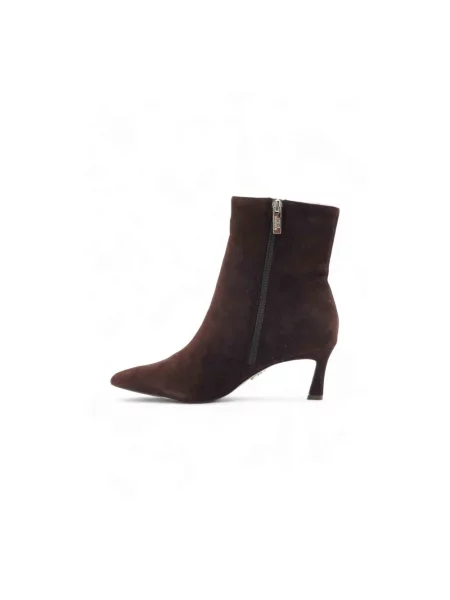 Botki Steve Madden skórzane na szpilce brązowe