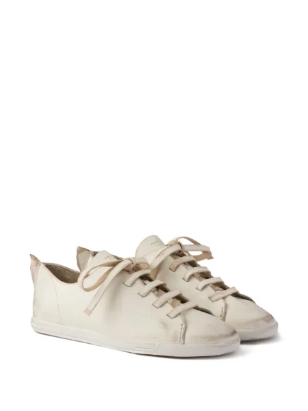 Sneakerși Prada cu șireturi din piele