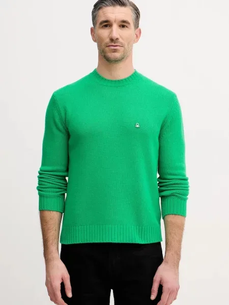 United Colors of Benetton Pulover s dodatkom vune zelena