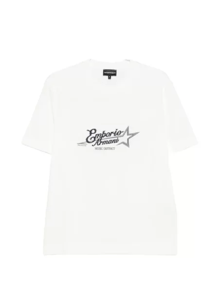 Tricou Emporio Armani cu autograf alb