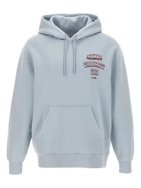 Lung hanorac cu glugă Carhartt Wip cu autograf albastru