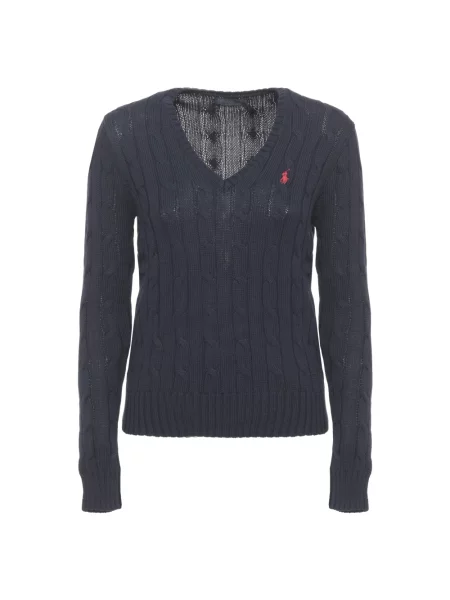 Polo Ralph Lauren Sweter z dzianiny Kobiety niebieski jednolity S granatowy