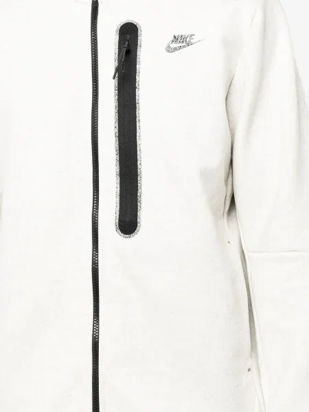 Hanorac cu glugă Nike din fleece alb