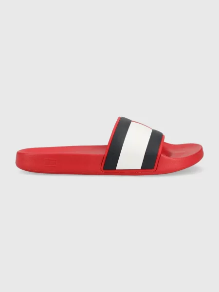 Чехли Tommy Hilfiger RUBBER TH FLAG POOL SLIDE червено