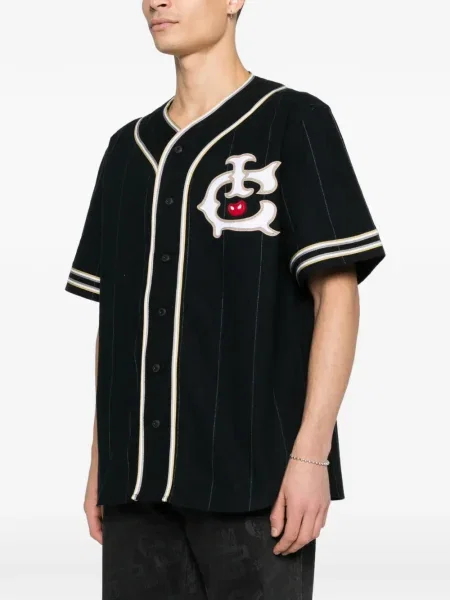 Prugasta košulja Icecream od jersey crna