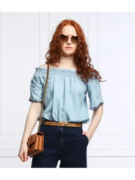 Pinko hanorac INTUITIVA | Relaxed fit | denim albastru