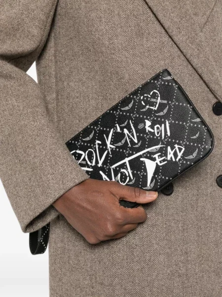 Δερμάτινος clutch Zadig&voltaire με σχέδιο μαύρο
