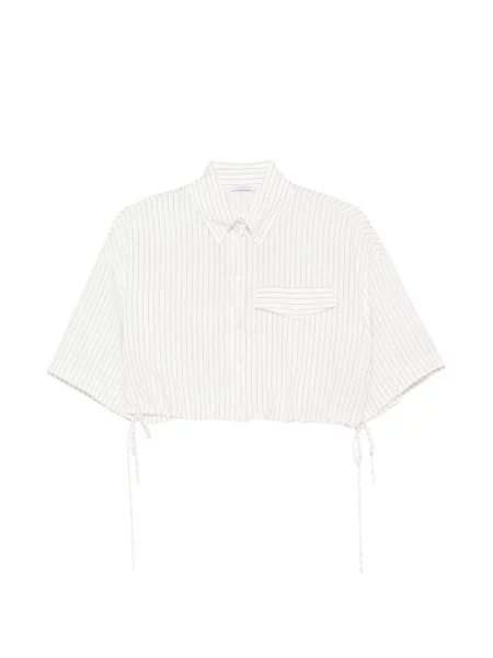 Crop top Patrizia Pepe w paski biały