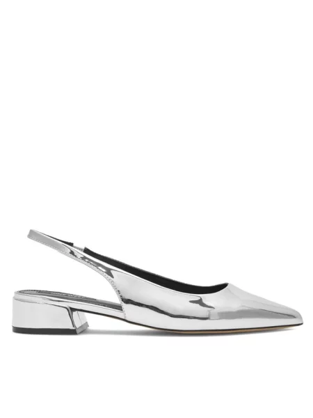 Nine West Baleriny Srebrny