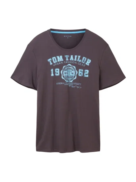 TOM TAILOR Tricou azuriu / grafit gri