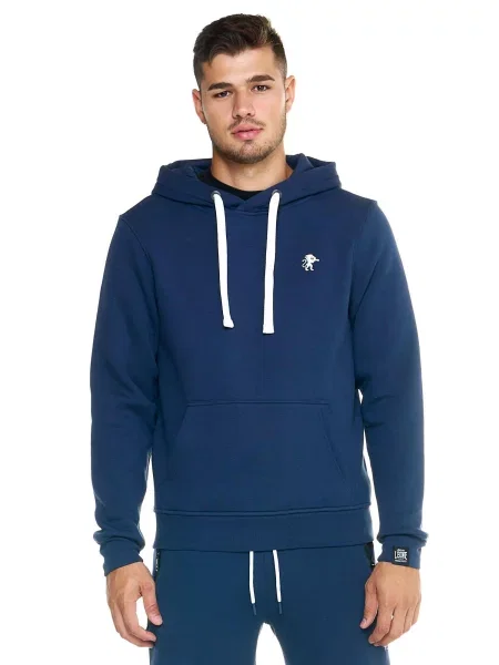 Bluza z z kaptur na co dzień na siłownię niebieska