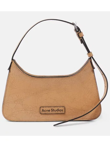 Geanta de piele Acne Studios din piele bej
