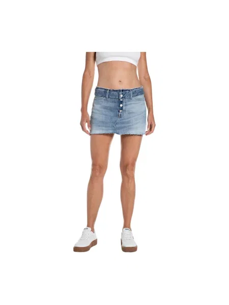 Spódnica jeansowa Replay niebieska