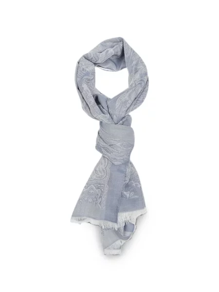 Fular Etro cu model paisley albastru