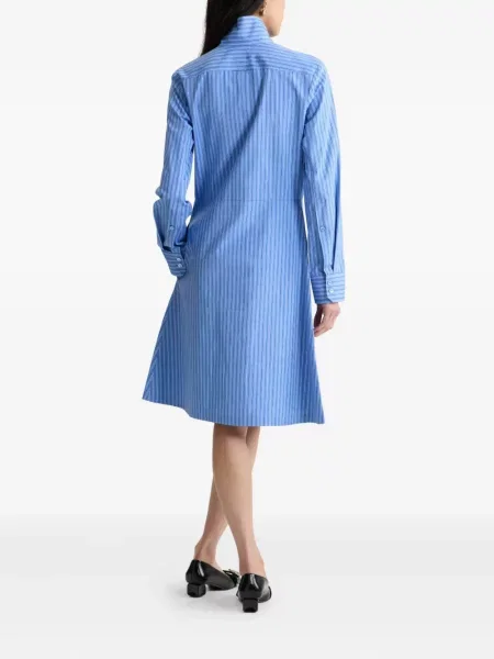 Rochie tip cămașă Patou cu dungi de costum albastru