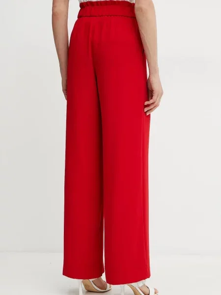 Morgan pantaloni PBIRD femei rosu drept high waist PBIRD roșu