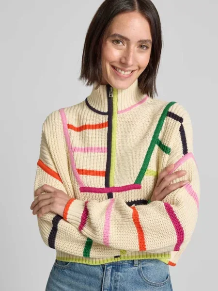 Sweter krótki z dzianiny ze stójką Staud