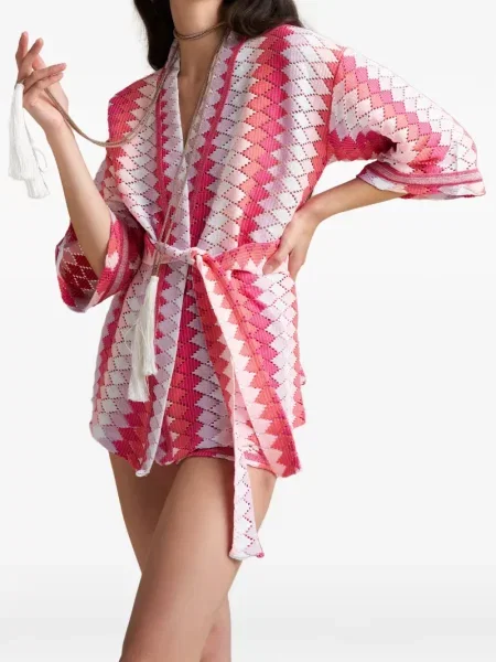 Geacă Pho Firenze cu imprimeu geometric roz