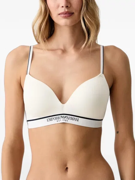 Sutien triunghi Emporio Armani cu autograf alb