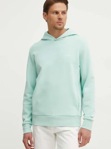 Суичър с качулка Calvin Klein с качулка оранжево