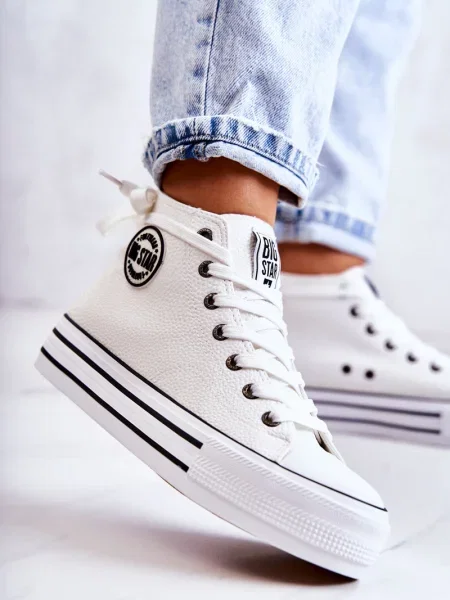 Кецове Big Star Shoes на платформе бяло