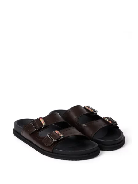 Sandale Paul Smith din piele cu cataramă maro