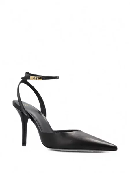 Pantofi cu toc Balmain cu bretele negru