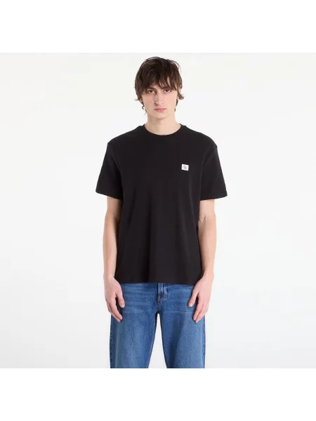 Tricou Calvin Klein Jeans Ss Waffle Badge Crew Tee Black S negru