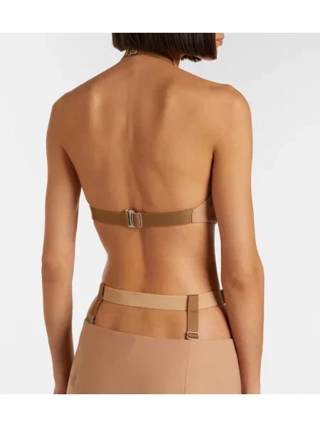Top Mugler de lână maro